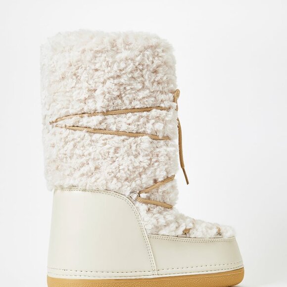 SHOEDAZZLE WOMENS COLD WEATHER 1" FLAT BOOT FRONT/WRAPAROUND LACING PULL ON - Picture 4 of 7